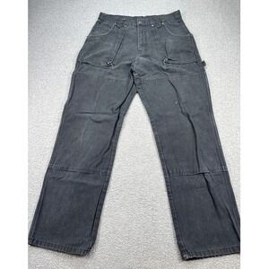 Dickies Pants Men's 31x30 Faded Black Canvas Carpenter Double Knee Workwear Y2K